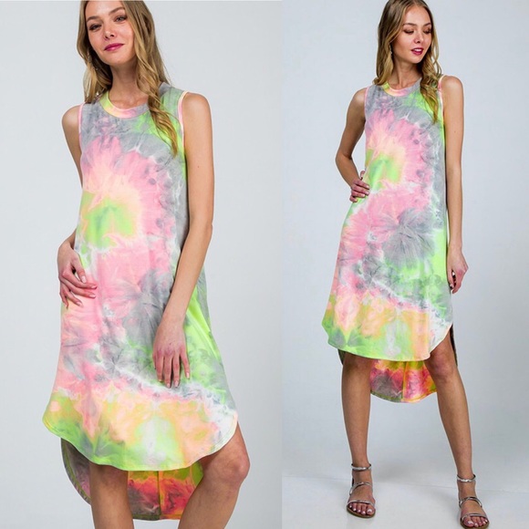SALE NEW Boutique Dress Gypsy Boho Tie Dye - Picture 2 of 7